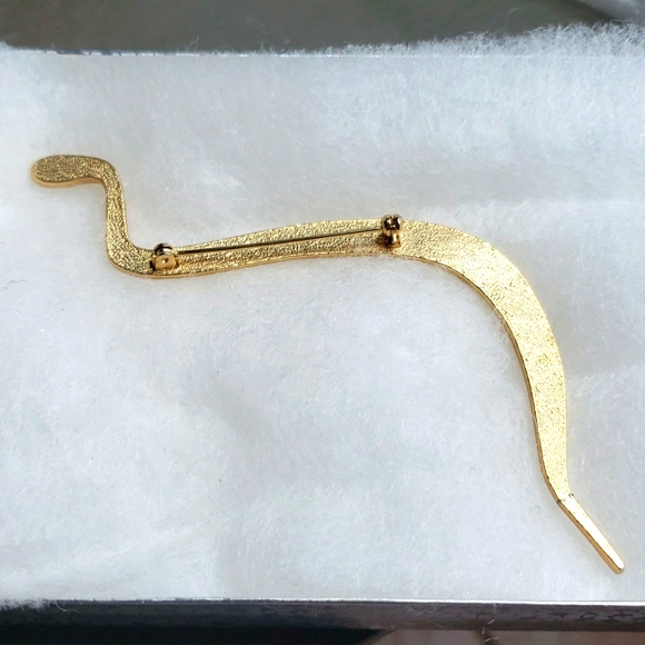 Sold⭐RARE EGYPTIAN VINTAGE SNAKE BROOCH  GOLD TONE HARD TO FIND - Picture 7 of 7